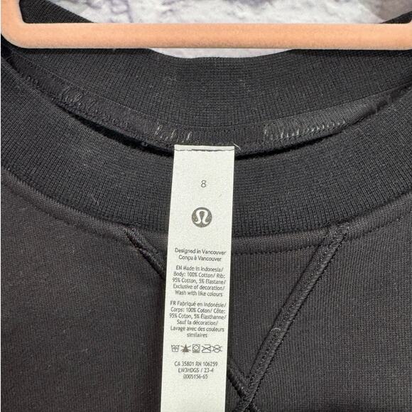 LULULEMON All Yours Crewneck Black Size 8 NWT* - Picture 6 of 8